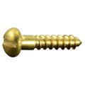 Midwest Fastener Wood Screw, #3, 1/2 in, Plain Brass Round Head Slotted Drive, 25 PK 34638